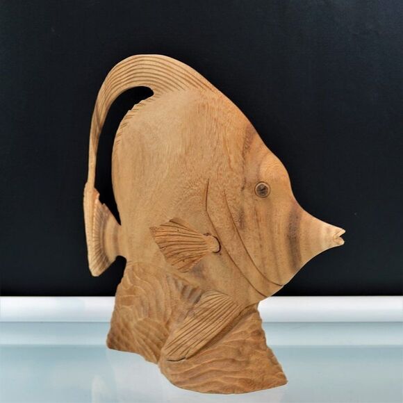 Tropical Oceanic Fish Wood Carved Aquatic Home - Picture 5 of 12